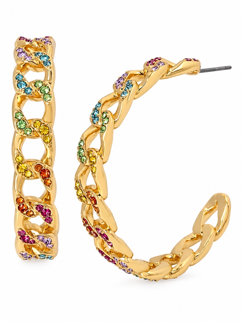 Kurt Geiger London Multi Crystal Hoop Earrings